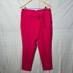 New York & Company Hot Pink Ankle-Length Pants with High-Waisted Design